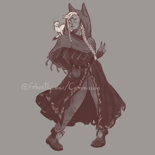 Commission - Fullbody, lineart w/ shading (2024)